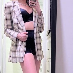 H&M plaid blazer